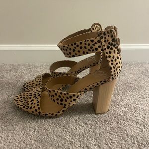Tan and Black animal print Heels